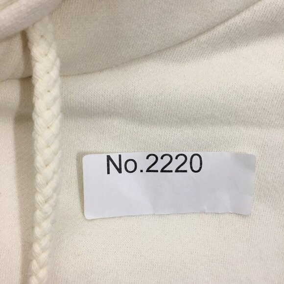 LAB STUDIO Womens Hoodie Size Large Kangaroo Pocket Ivory Fleece Lining - Picture 15 of 15